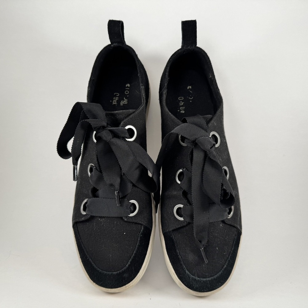 Koolaburra by UGG Womens Black Canvas Ribbon Lace Low‎ Top Sneakers Shoes 9.5 - Picture 2 of 8